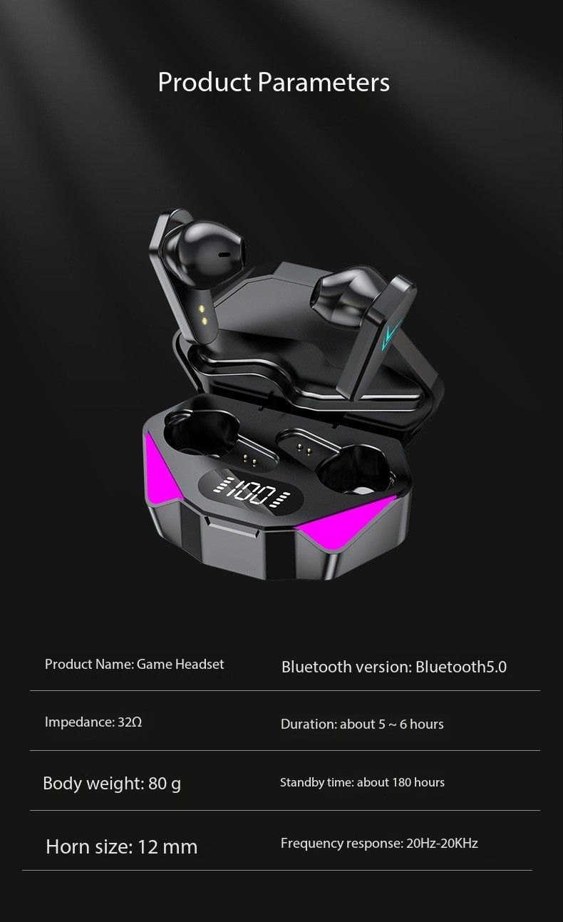 Bluetooth headset X15 new esports ultra long life large power wireless noise reduction for a long time wear no pain in the ear