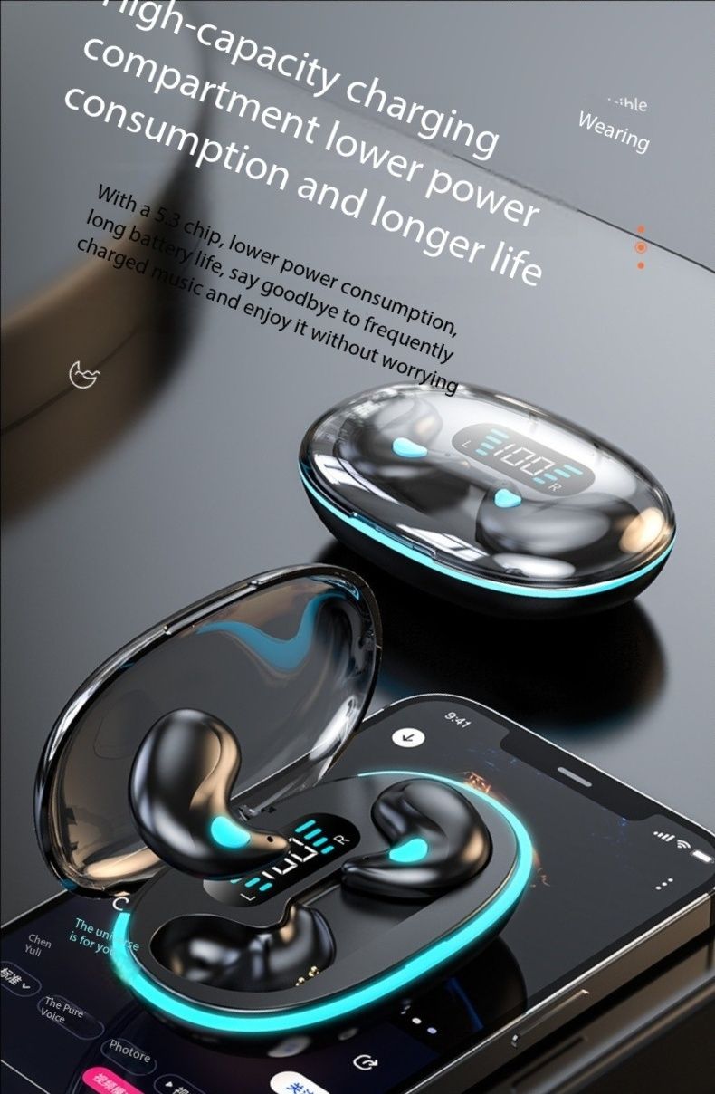 X55 Sleep headphones Bone Conduction mini noise cancelling digital display ultra long life Macaron Bluetooth headphones