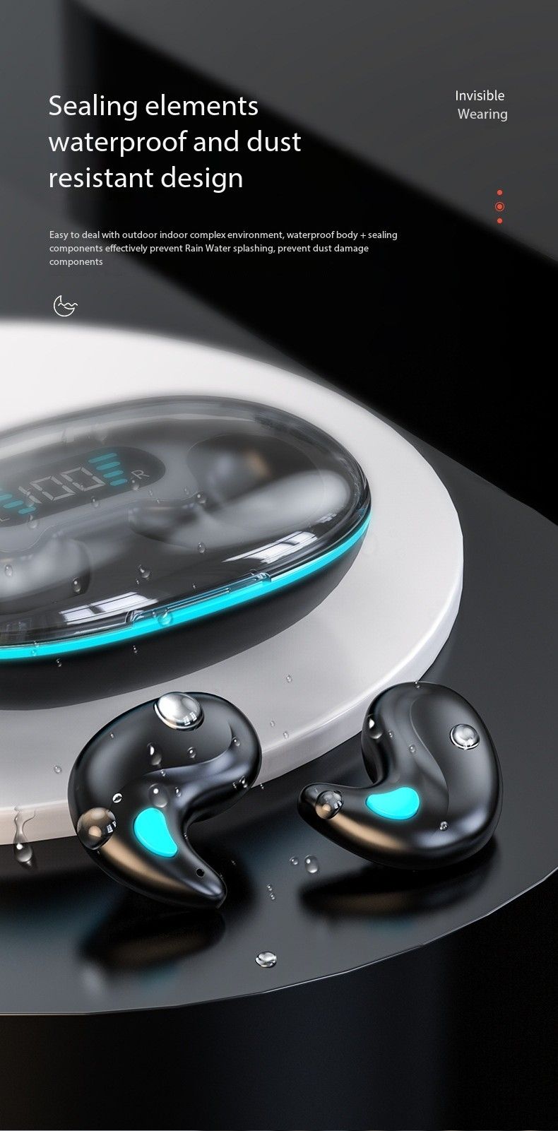 X55 Sleep headphones Bone Conduction mini noise cancelling digital display ultra long life Macaron Bluetooth headphones