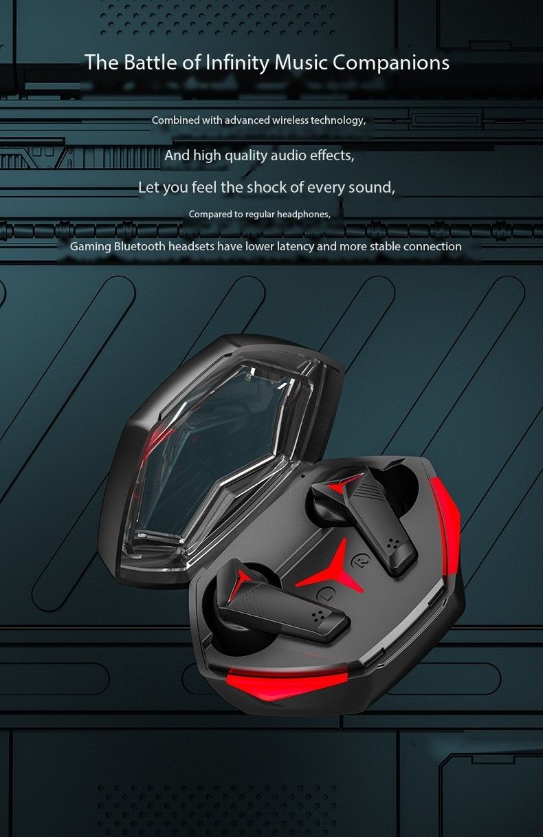 T33 Wireless Gaming Bluetooth Headset High power Touch esports Gaming TWS headset Low latency