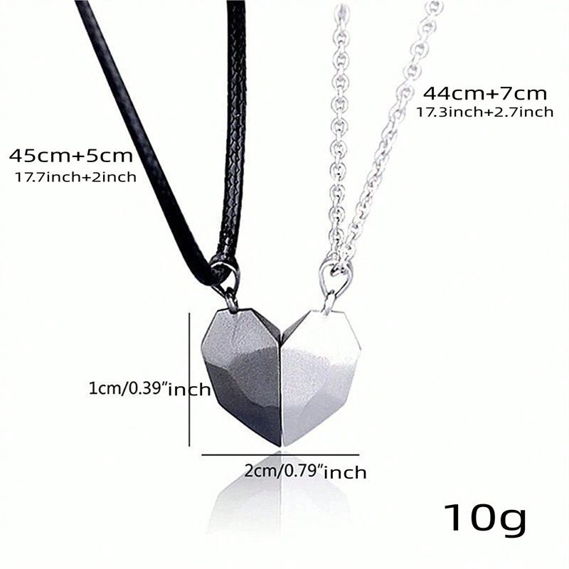 Love magnet couple necklace pendant Simple wishing stone heart Instagram clavicle chain jewelry pair