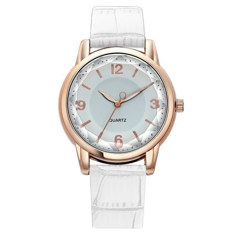 Fashion little blue watch, fashion bamboo leather strap, fashion digital women's watch women's quartz watch