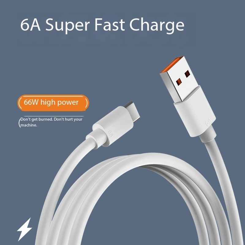 Type-c single-head data cable 6A Flash Charge cable typec is suitable for Huawei mobile phone charging cable quick charge gift