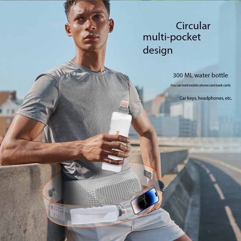 Sports invisible waist pack mobile phone bag multi-functional morning jog outdoor fitness men and women professional running waist pack with large capacity