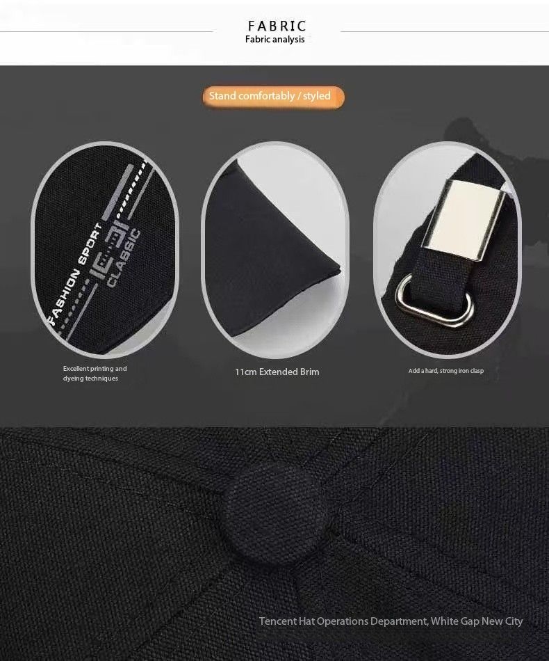 Spring and summer long-brimmed hat men's Korean baseball cap men's outdoor fishing hat sunshade sunscreen travel hat