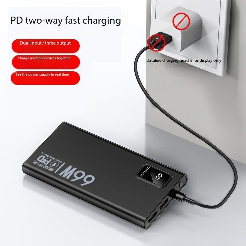 Outdoor 66W portable 20000 mAh large capacity charging super power bank mobile phone PD fast charging universal