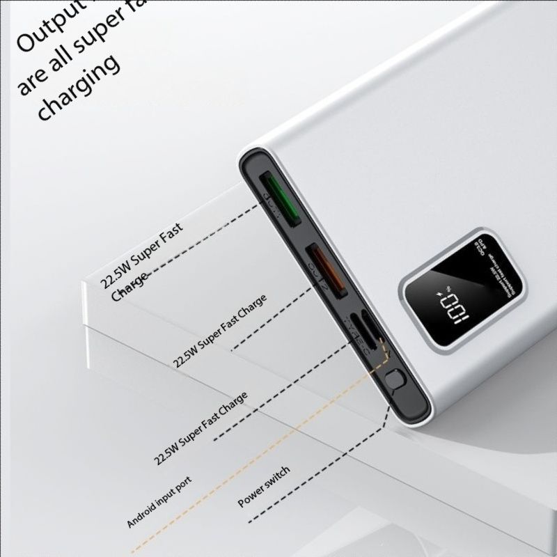Outdoor 66W portable 20000 mAh large capacity charging super power bank mobile phone PD fast charging universal