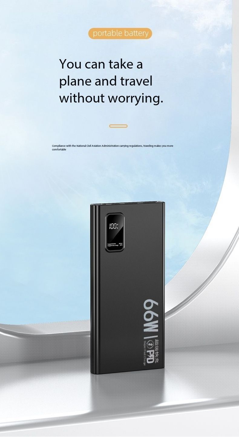 Outdoor 66W portable 20000 mAh large capacity charging super power bank mobile phone PD fast charging universal