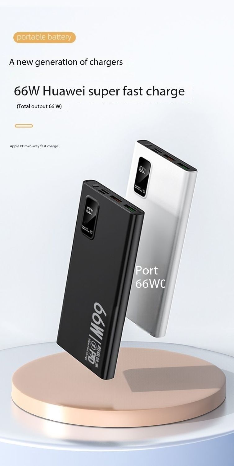 Outdoor 66W portable 20000 mAh large capacity charging super power bank mobile phone PD fast charging universal