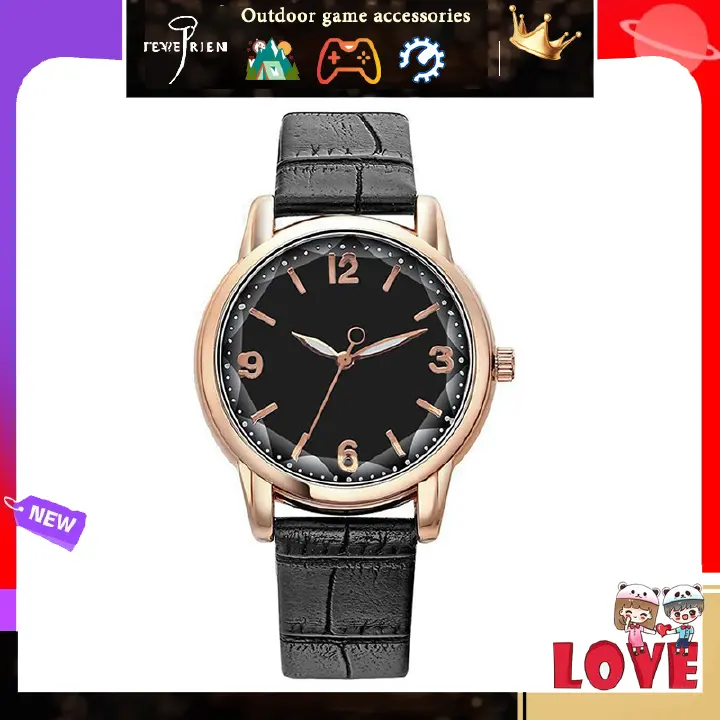 Fashion little blue watch, fashion bamboo leather strap, fashion digital women's watch women's quartz watch