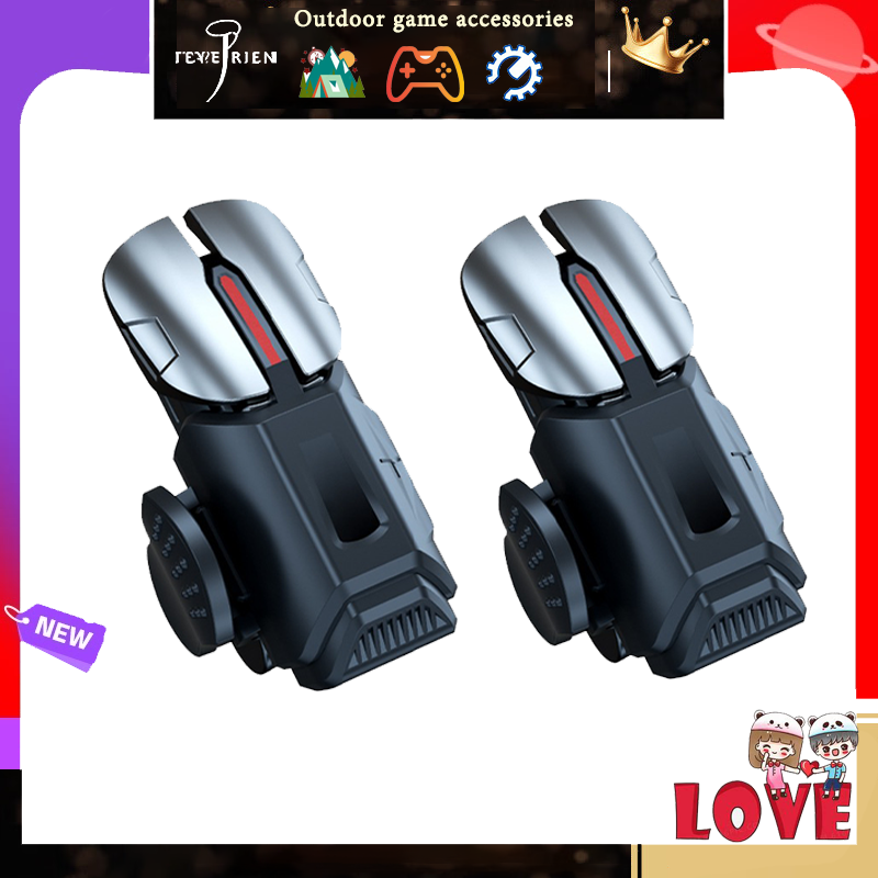 Mobile Game Triggers for iPhone/Android, Shooting Sensitive Controllers, Joystick Aiming & Shooting Triggers, for PUBG, COD, Fortnite, Zero Lag, 6 Finger Gamepads - High Sensitivity.