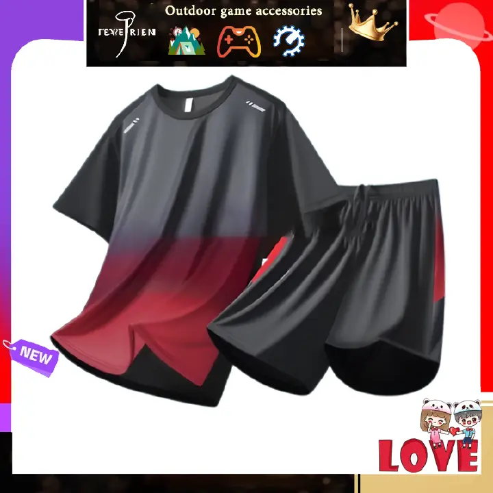 Men's sportswear set Summer short sleeve T-shirt Running suit Basketball training shorts