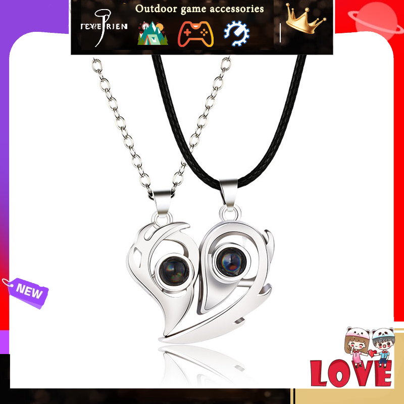 Magnets attract 100 languages I Love You Niche design Projection necklace Love couple Pendant pair