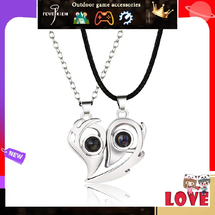 Magnets attract 100 languages I Love You Niche design Projection necklace Love couple Pendant pair