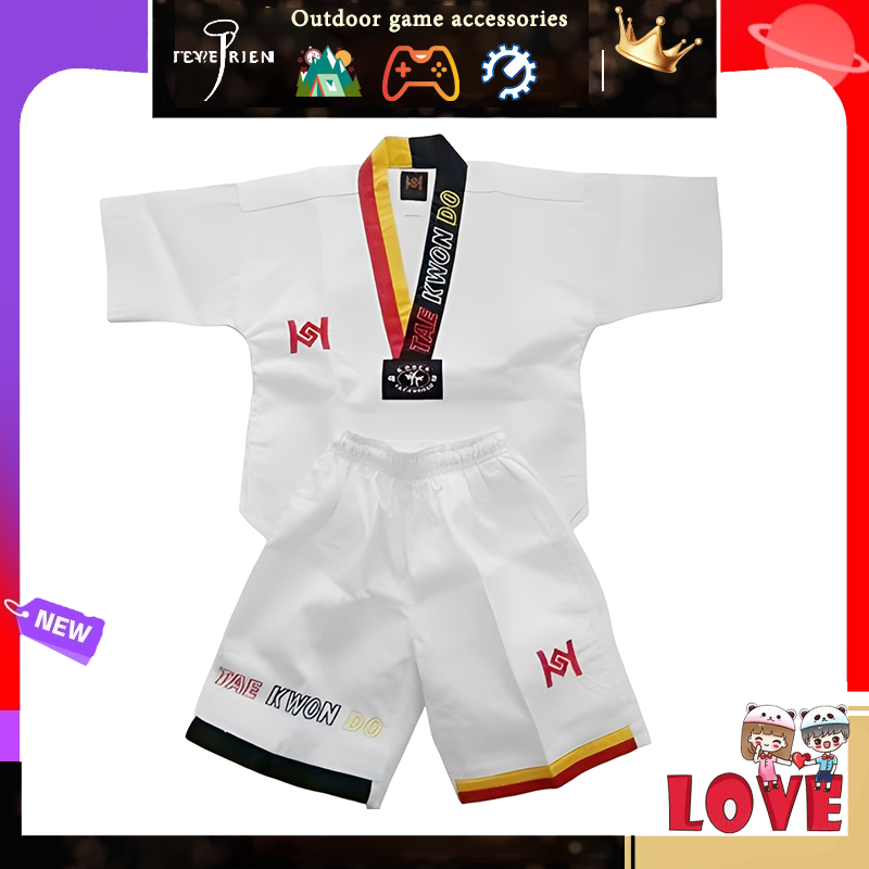 Taekwondo clothing for children and adults, long-sleeved and short-sleeved taekwondo uniforms, training uniforms, polyester-cotton taekwondo uniforms, training uniforms