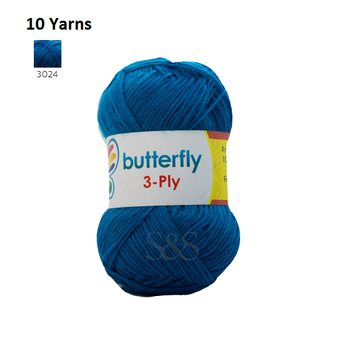 Knitting & Crocheting Essentials - Butterfly Yarns Pack of 5 or 10,Knitting Needles, Tapestry Mat Mesh, Latch Hook Crochet, Crochet Hook, CBC Sewing Kit