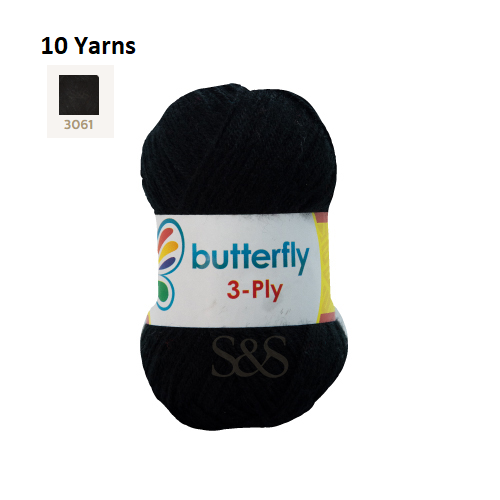 Knitting & Crocheting Essentials - Butterfly Yarns Pack of 5 or 10,Knitting Needles, Tapestry Mat Mesh, Latch Hook Crochet, Crochet Hook, CBC Sewing Kit