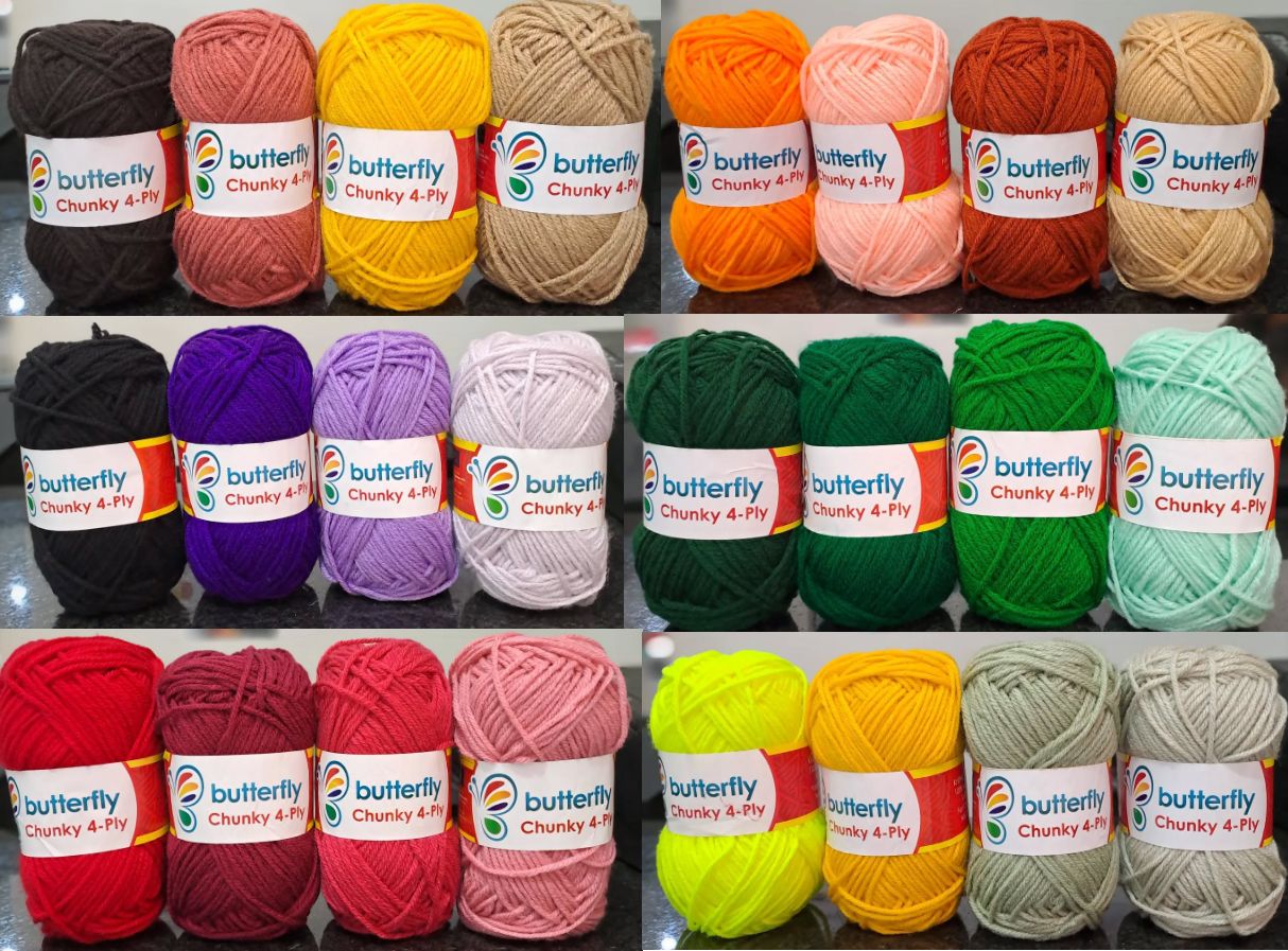 Knitting & Crocheting Essentials - Butterfly Yarns Pack of 5 or 10,Knitting Needles, Tapestry Mat Mesh, Latch Hook Crochet, Crochet Hook, CBC Sewing Kit