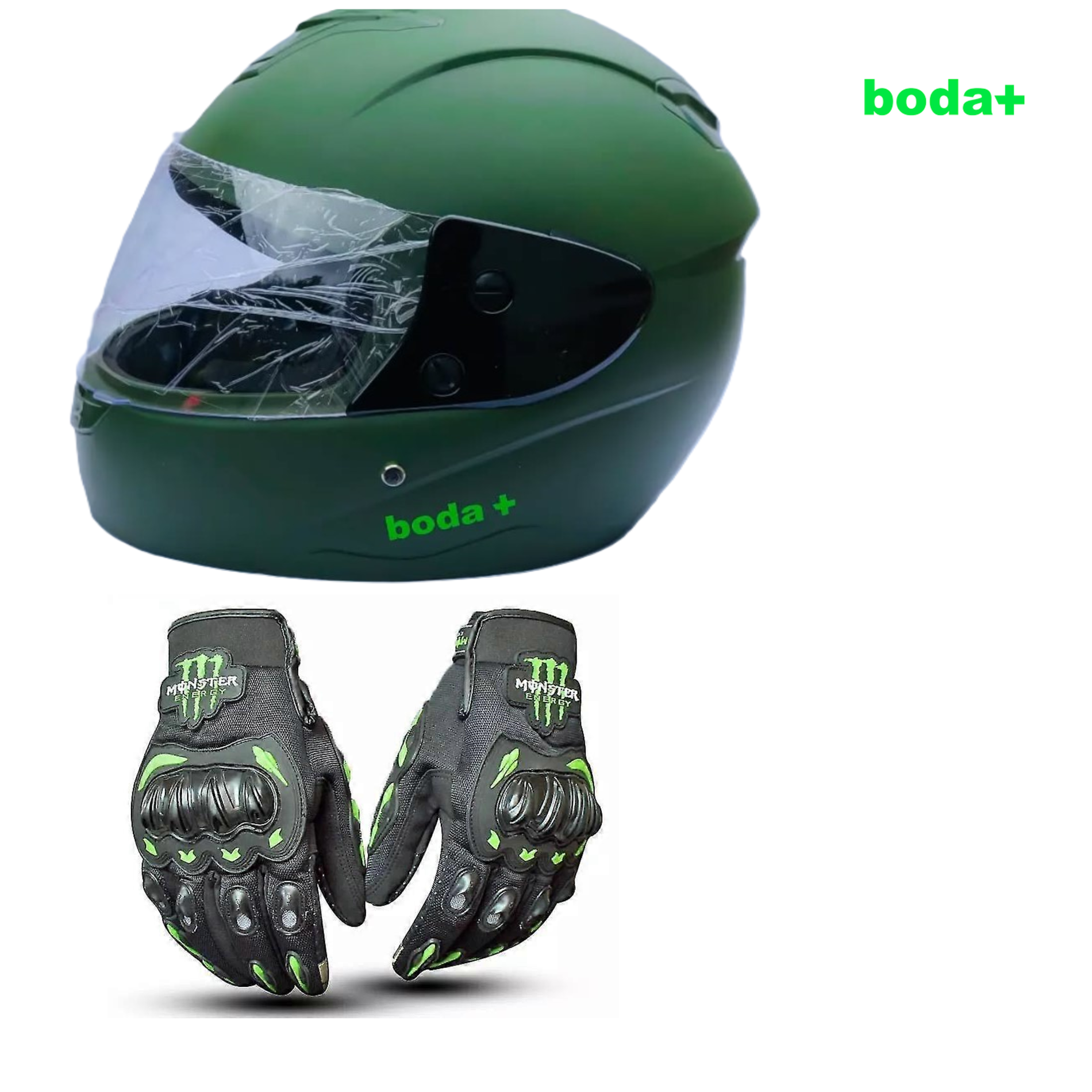 Boda Motorcycle Helmet & Gloves (Choose Colour)