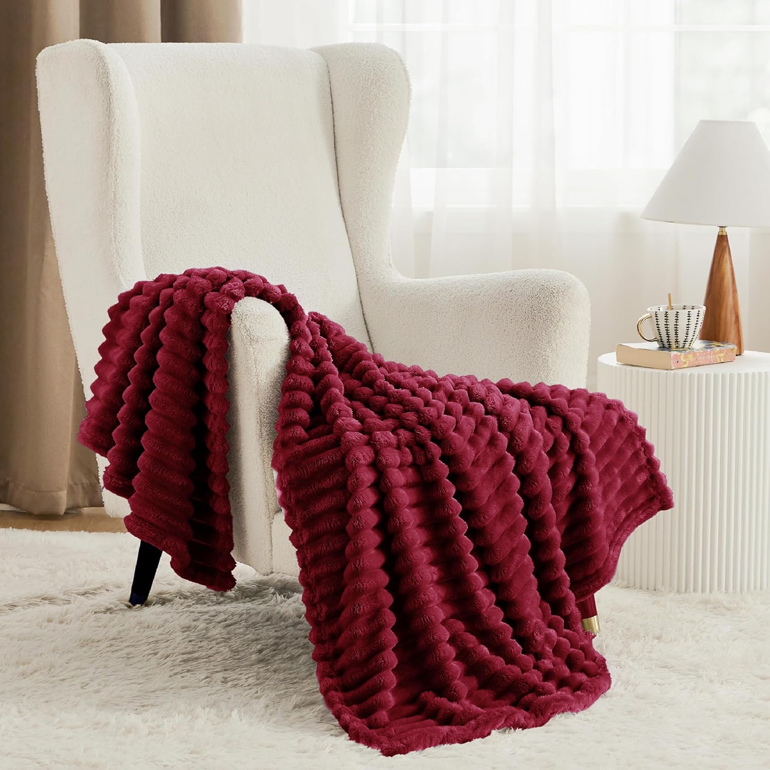 Fleece Throw Blanket for Couch Sofa Bed 6*6 (Choose Colour)