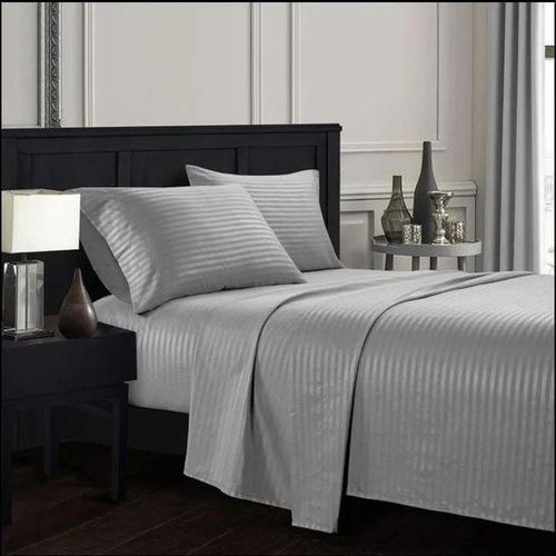 4pc Set TC Cotton Stripped Bedsheets (2 Bed Sheets, 2 Pillow Cases)