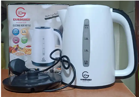 Eurochef Electric Kettle inside Stainless Steel Double Layer Anti Sclading Automatic Power Off Electric Water Boiler, Electric Water Boiler for Home