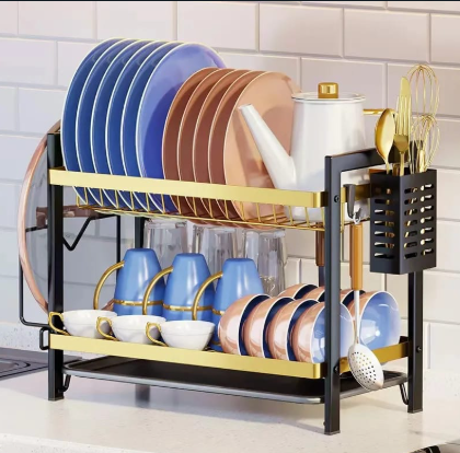 Metallic 2 tier Dish rack