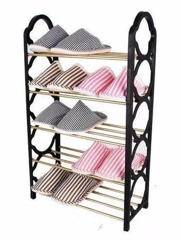 Simple 5 tier shoe rack saves your space.