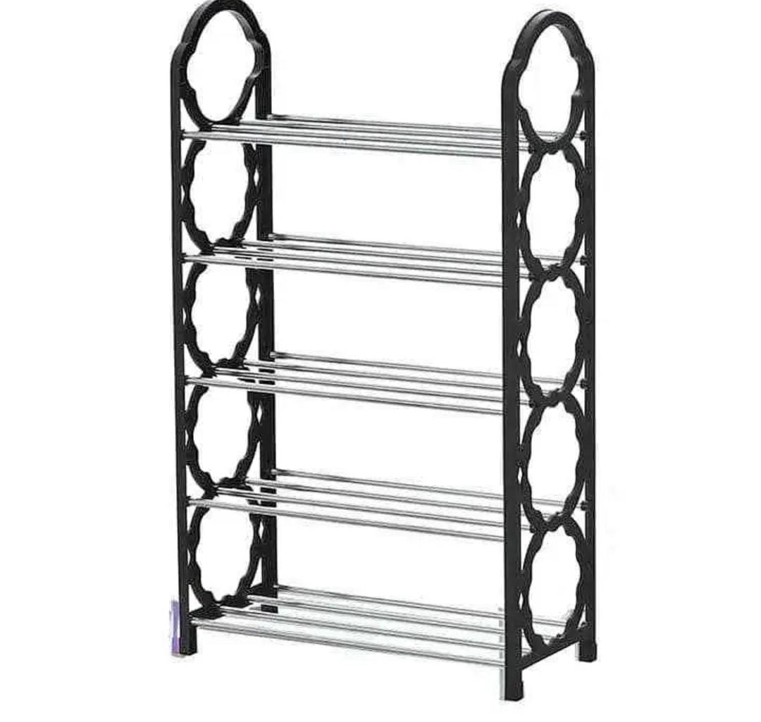 Simple 5 tier shoe rack saves your space.