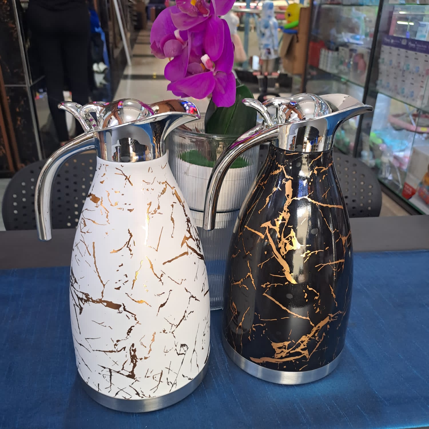 Stylish Jamespot jp 2 litres Marble coated stainless steel vacuum flask/thermos keeps hot upto 12 hours