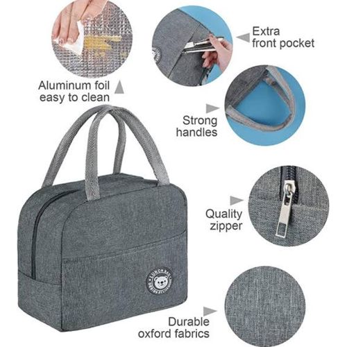 Lunch Bag Insulated Cool Thermal Food Storage Bag With tin foil inside, can use as both insulated and cooler Capacity-6 liters