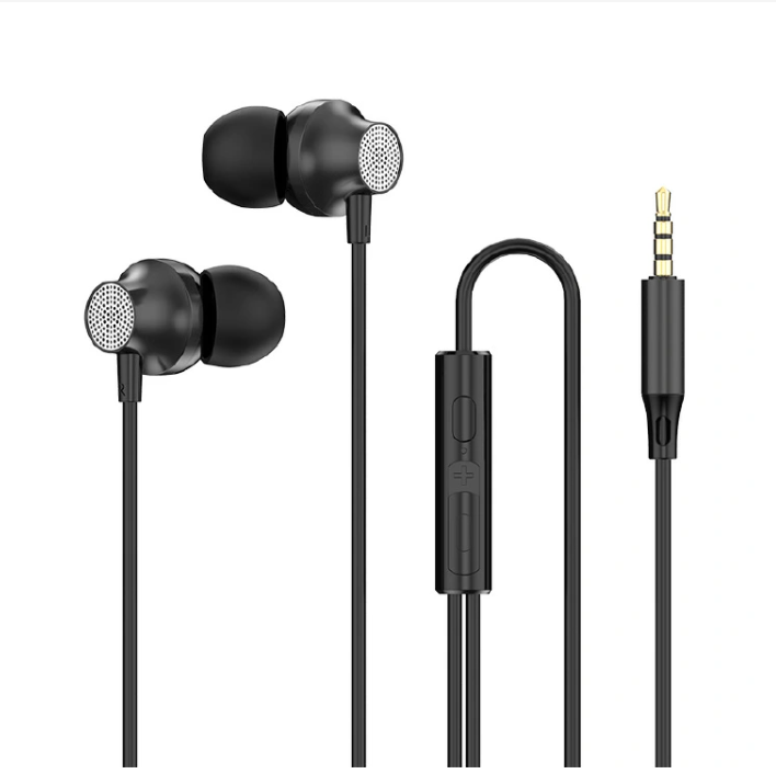 Top Sale Wired Oraimo  Earphones Running Sport Earphones 3.5mm Earbuds Noise isolating In-Ear Metal Subwoofer Earplugs With Mic For All Phones