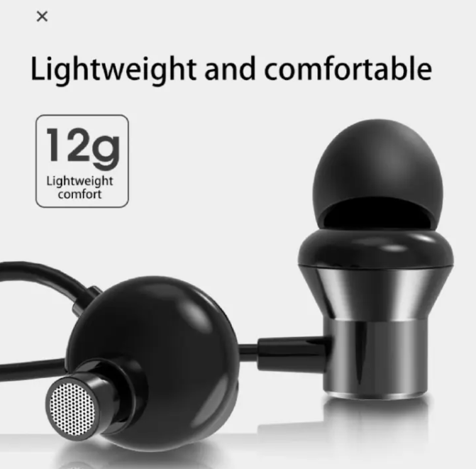Top Sale Wired Oraimo  Earphones Running Sport Earphones 3.5mm Earbuds Noise isolating In-Ear Metal Subwoofer Earplugs With Mic For All Phones
