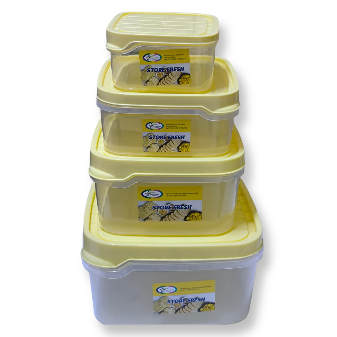 Store Fresh Food Storage Tins – Airtight, Durable & Stackable Containers – Ideal for Storing Dry Foods, Snacks, Spices & Leftovers – Stylish & Reusable Kitchen Tins