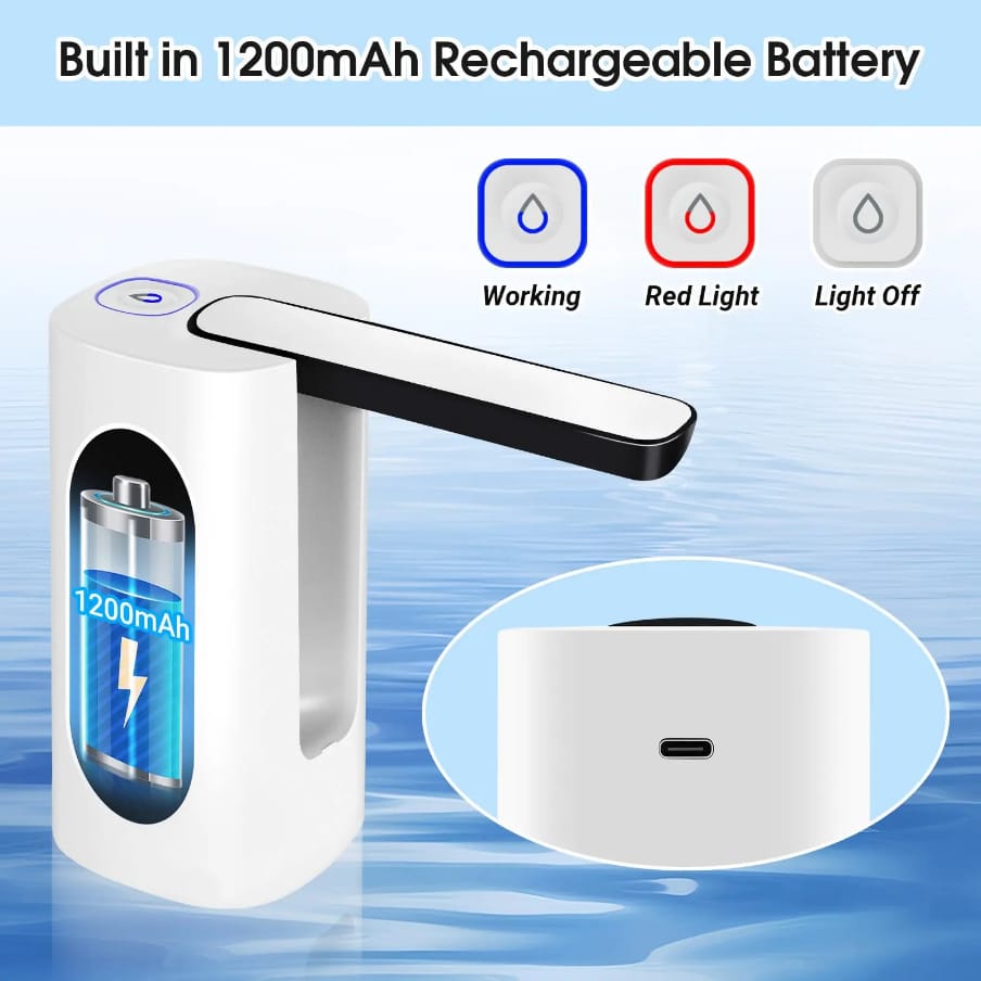 Foldable Water Dispenser rechargeable type c usb charging Suitable for multi caliber bottles