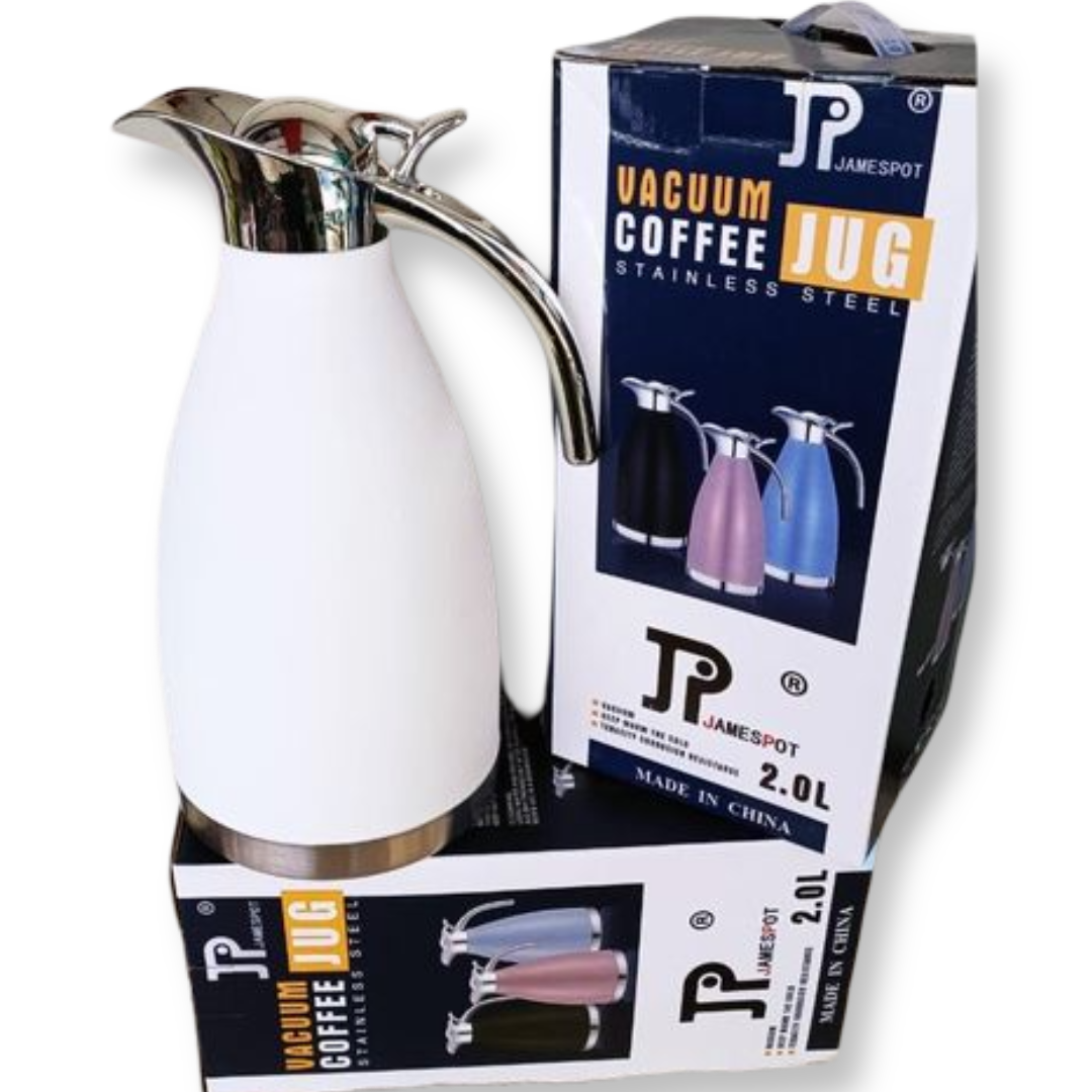 Jamespot Stainless steel Vacuum flask/ Coffee pot/ Serving tea Double Walled, 12 Hour Heat Retention