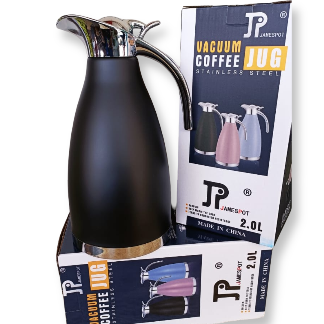 Jamespot Stainless steel Vacuum flask/ Coffee pot/ Serving tea Double Walled, 12 Hour Heat Retention