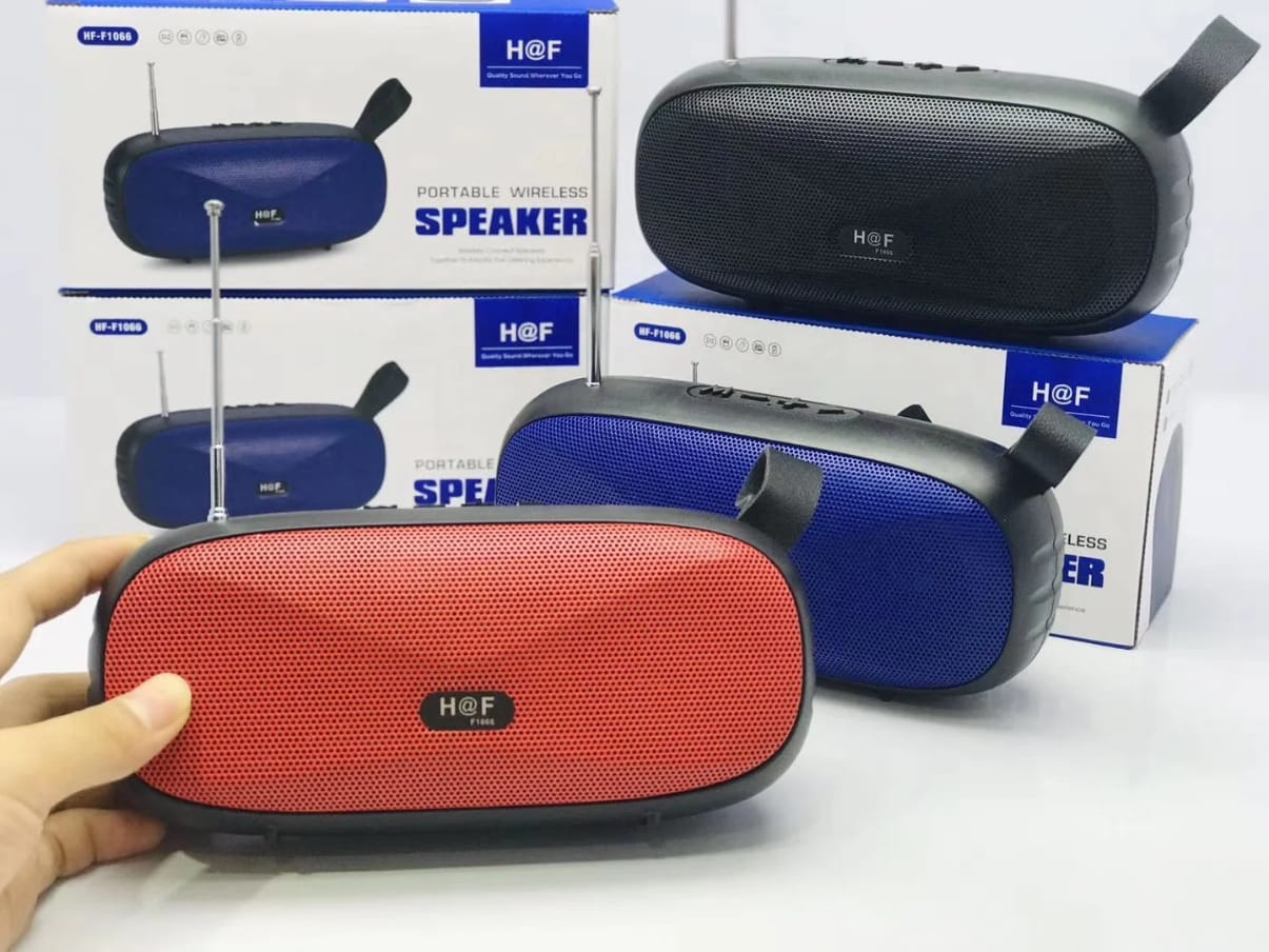 H&F HF-F1068 Portable Wireless Bluetooth Speaker - Powerful Bass, FM Radio, TF Card Slot, USB Support, Long-Lasting Battery