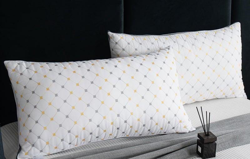 2 Pcs Premium Quality Fibre-Filled Luxurious Bed Pillows – Soft, Fluffy, High-Density Fibre Filling, Anti-Flat Design, Machine Washable & Easy to Maintain & Supportive for All Sleeping Positions