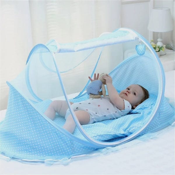 Foldable Baby Net with Zip Closure & Soft Sponge Mattress – Mosquito Protection & Comfort for Infants Easy to fold, store, and carry—perfect for home and travel use