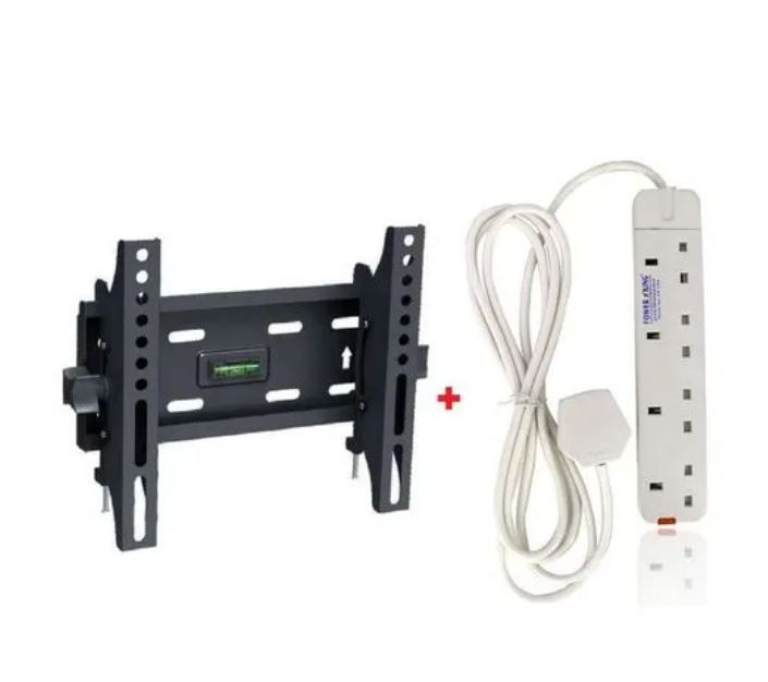 Tilting TV Wall Mounting Bracket Plus FREE Power King Extension 14-43 inch TV, 24-65 Inch TV, Important Home Assesories Suitable for all TVs Vitron, Skyworth, Vision TV, TCL, etc