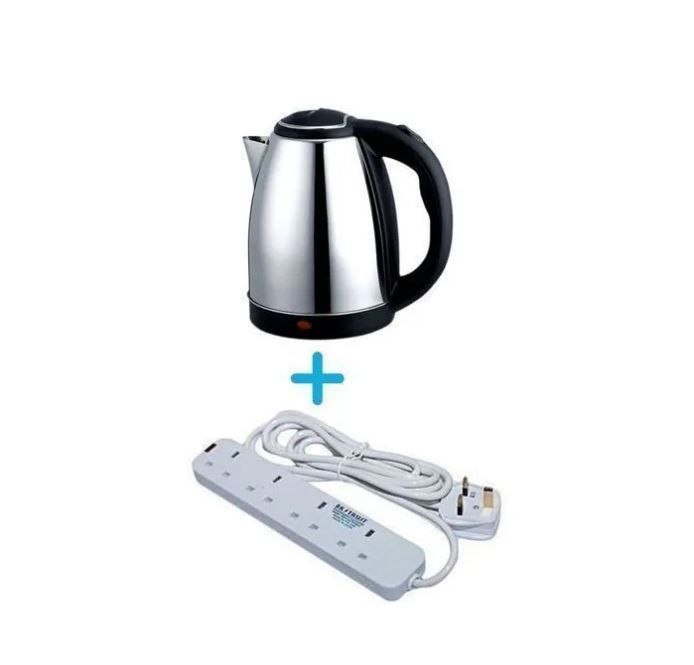 Cordless Sonar Electric Water Kettle Fast boiling, Durable Stainless steel Material Plus FREE Power King Extension