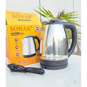 Cordless Sonar Electric Water Kettle Fast boiling, Durable Stainless steel Material Plus FREE Power King Extension