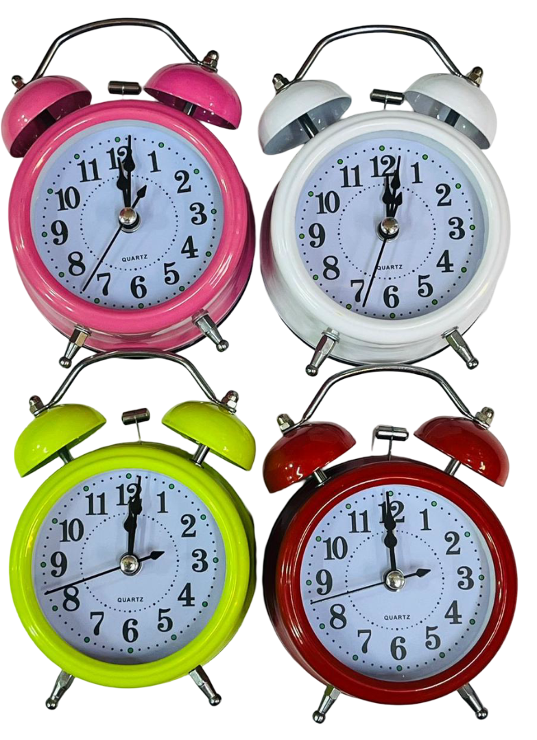 Vintage Twin Bell Quartz Alarm Clock – Loud Ring Table Clock for Heavy Sleepers