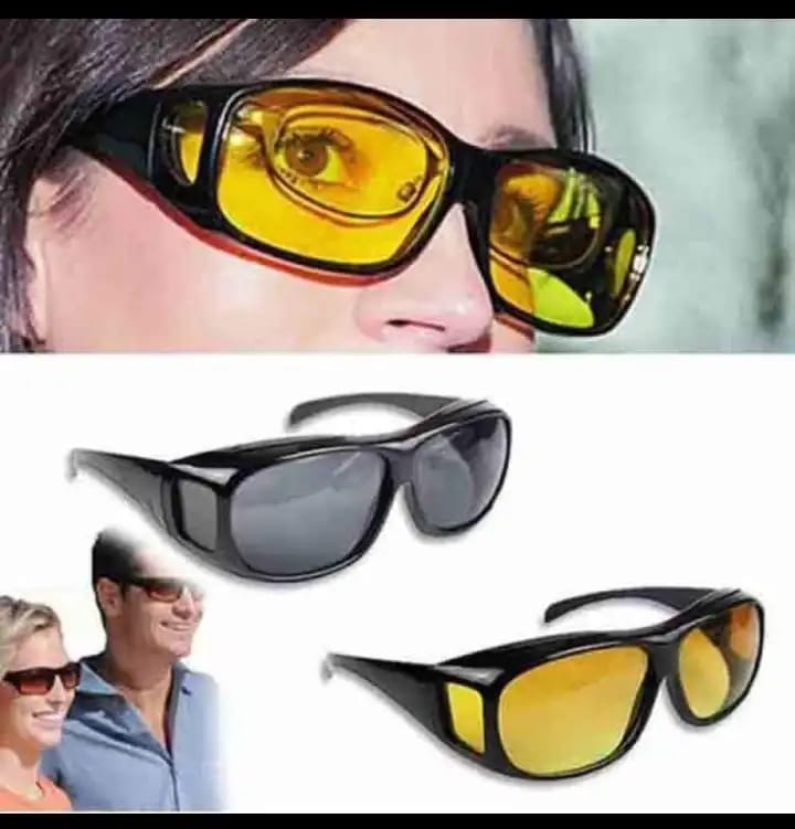 Night Driving Enhanced Light Glasses Anti-Glare Night Vision Driver Goggles comes in 2 pairs Day and Night