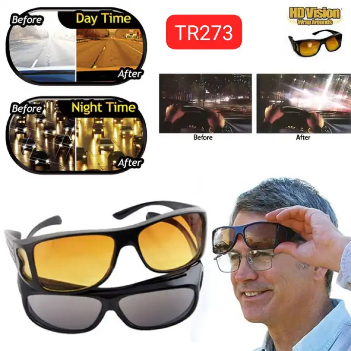 Night Driving Enhanced Light Glasses Anti-Glare Night Vision Driver Goggles comes in 2 pairs Day and Night