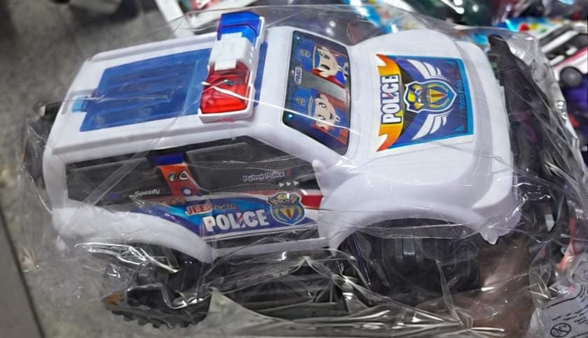 Kids Police Toy Car - with Flashing LED Lights,  Pull-Back Car for Boys and Girls Features authentic police car styling with official decals, a sturdy plastic body, and a fun design