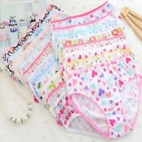 6 Pcs Girls Cotton Underwear - Soft Breathable Panties for Kids with Colorful Prints, Comfortable Waistband, Hypoallergenic - Ages 3-14 (Assorted Designs)