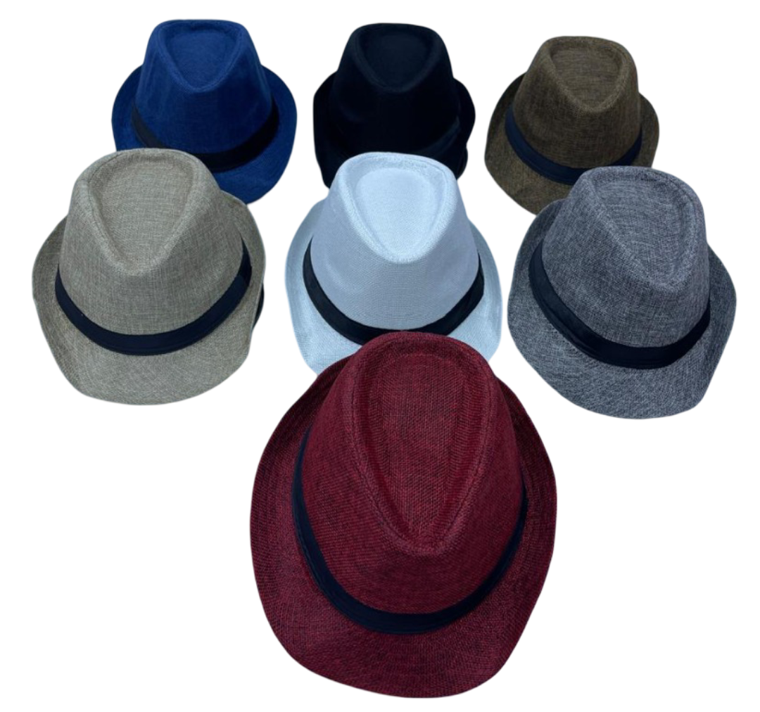 Men's Godfather Hat – Wool Fedora with Black Band & Feather, Oldskool 1920s Look Costume Accessory