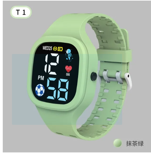 LED Digital Kids Watch – Soft Peach Silicone Waterproof Bracelet Wristwatch with Colorful LED Backlight, Calendar & Alarm for Girls, Boys & Toddlers